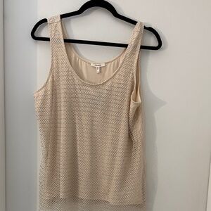Women's Cream Sleeveless Top with Sparkles